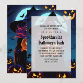 Spooky Hexe Gothic Halloween-Party Einladung (Vorne/Hinten)