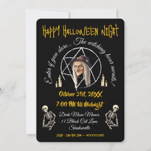 🧙 ‍ ♀️ Spooky Hexe Halloween Einladung 🎃 👻