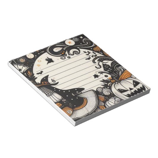 Spooky Hexe Halloween Notizblock (angewinkelt)