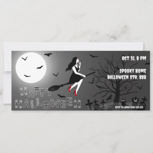 Spooky Hexe Halloween-Party Einladung