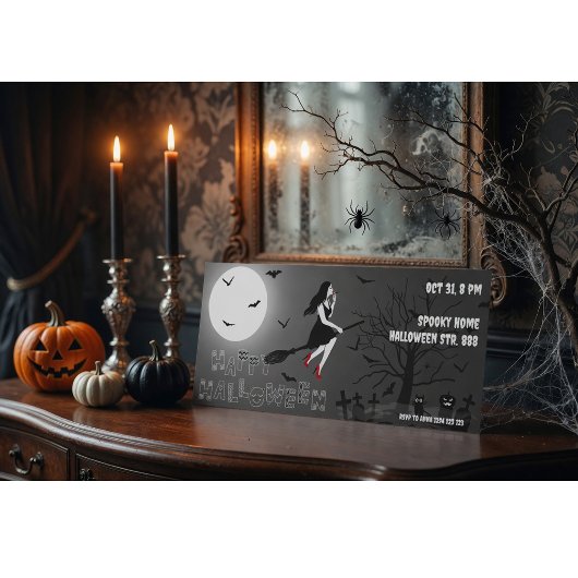 Spooky Hexe Halloween-Party Einladung