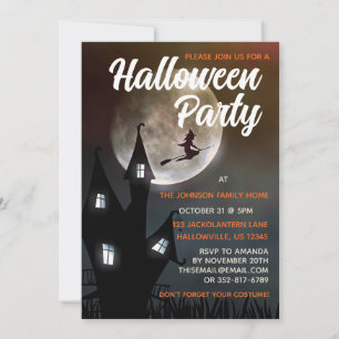 Spooky Hexe Halloween-Party Einladung