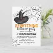 Spooky Hexe Halloween-Party Einladung (Stehend Vorderseite)