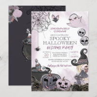 Spooky Hexe Lila Schwarzes Halloween-Kostüm-Party