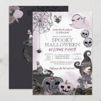 Spooky Hexe Lila Schwarzes Halloween-Kostüm-Party
