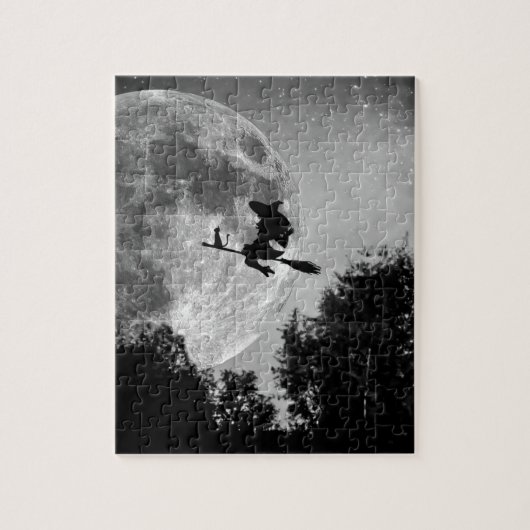 Spooky Hexe und Mondpuzzle Puzzle (Vertikal)