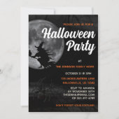 Spooky Hexe und Spider Halloween-Party Einladung (Vorderseite)