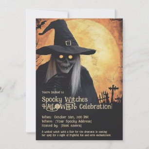 Spooky Hexen Halloween-Feier Einladung
