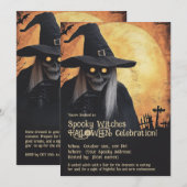 Spooky Hexen Halloween-Feier Einladung (Vorne/Hinten)