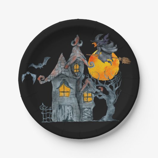 Spooky Hexen Halloween Pappteller (Vorderseite)