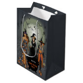 Spooky Hexen Halloween-Party Mittlere Geschenktüte (Vorderseite Schrägansicht)