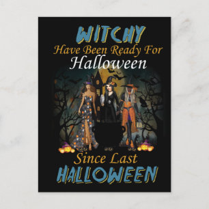 Spooky Hexen Halloween-Party Postkarte