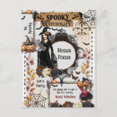 Spooky Hexen Halloween-Party Postkarte (Vorderseite)