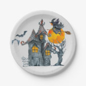 Spooky Hexen thematisch Halloween Papierplatte Pappteller (Vorderseite)