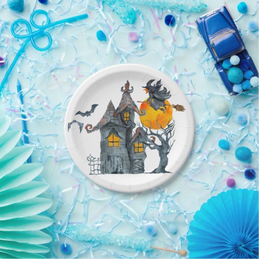 Spooky Hexen thematisch Halloween Papierplatte Pappteller (Party)