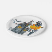 Spooky Hexen thematisch Halloween Papierplatte Pappteller (Schrägansicht)