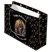 Spooky Hexengebäckchen Halloween 🎃 🧙 ♀️ Große Geschenktüte (Vorderseite Schrägansicht)