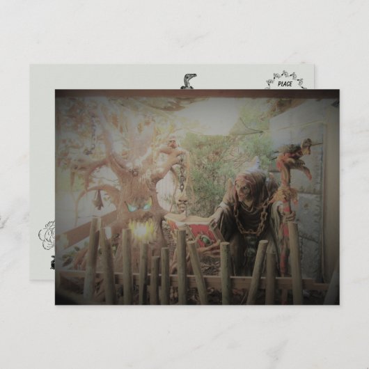 Spooky Hexenkarte Halloween Postkarte (Vorne/Hinten)