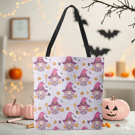 Spooky Hexenmuster mit Pumpkins Star Tasche