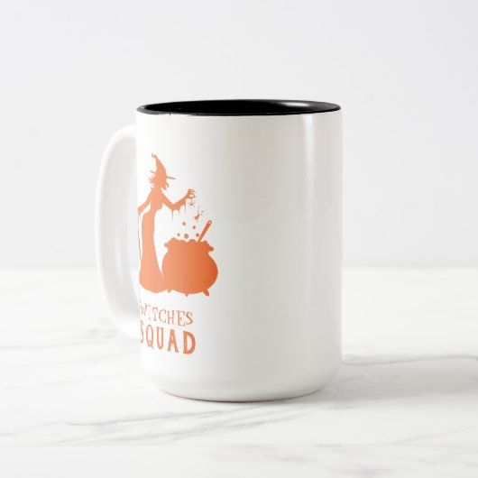 Spooky Hexenschaum-Frosch-Halloween-Party Zweifarbige Tasse (Vorderseite Links)