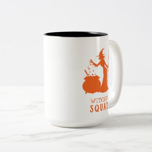 Spooky Hexenschaum-Frosch-Halloween-Party Zweifarbige Tasse (VorderseiteRechts)