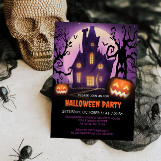 Spooky Hexs Spuk Halloween-Party im Haus Einladung