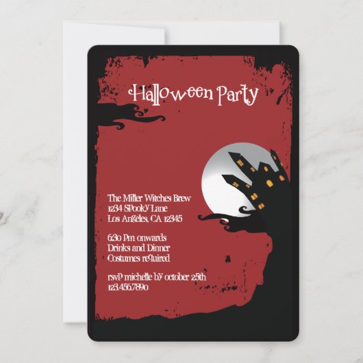 Spooky Hill Halloween-Party Einladung (Vorderseite)
