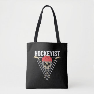 Spooky Hockey Spieler Enforcer Halloween Skull Bon Tasche