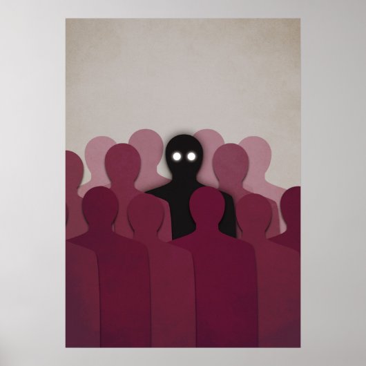 Spooky Horror Art Ghost in der Masse der Menschen Poster (Vorne)