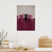 Spooky Horror Art Ghost in der Masse der Menschen Poster (Küche)