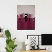Spooky Horror Art Ghost in der Masse der Menschen Poster (Heimbüro)