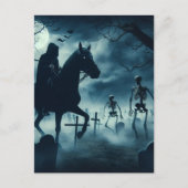Spooky Horse Man im Cemetar Halloween Postkarte (Vorderseite)