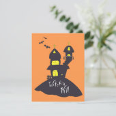 Spooky House am Hill Halloween Feiertagskarte (Stehend Vorderseite)