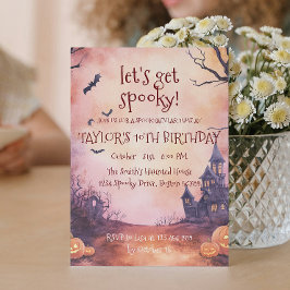 Spooky House and Bats Halloween Party Einladung
