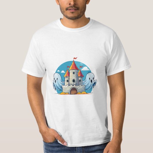 spooky house and ghost T-Shirt (Vorderseite)