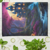 Spooky House auf Halloween Hill Geschirrtuch (Gefaltet)