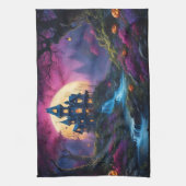 Spooky House auf Halloween Hill Geschirrtuch (Vertikal)