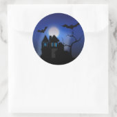 Spooky House Classic Round Aufkleber (Tasche)
