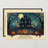 Spooky House Halloween Dinner Party Invitation Einladung (Vorne/Hinten)