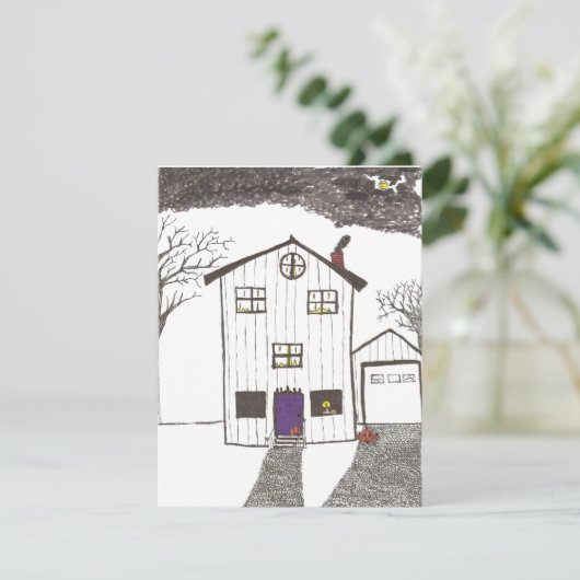 Spooky House Halloween Einladung (Stehend Vorderseite)