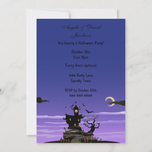 Spooky House Halloween-Party Einladung (Rückseite)