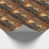 Spooky House Pumpkin Halloween Collection Geschenkpapier (Ecke)