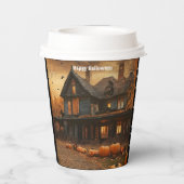 Spooky House Pumpkin Halloween Collection Pappbecher (Rückseite)