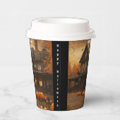 Spooky House Pumpkin Halloween Collection Pappbecher (Rechts)