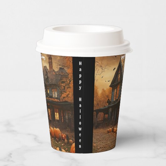 Spooky House Pumpkin Halloween Collection Pappbecher (Rechts)