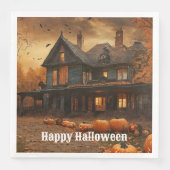 Spooky House Pumpkin Halloween Collection Serviette (Vorderseite)