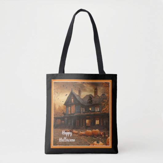Spooky House Pumpkin Halloween Collection Tasche (Vorderseite)