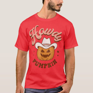 Spooky Howdy Pumpkin Head Cowboy Hat Classic T-Shirt