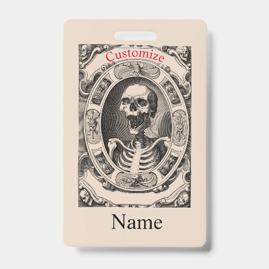Spooky Human Skull Thunder_Cove Ausweis (Vorderseite)