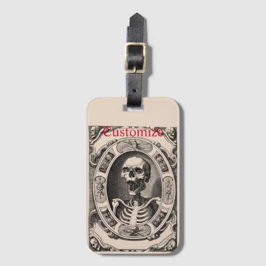 Spooky Human Skull Thunder_Cove Gepäckanhänger (Vorderseite Vertikal)